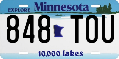 MN license plate 848TOU