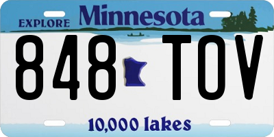 MN license plate 848TOV