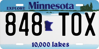 MN license plate 848TOX