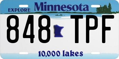 MN license plate 848TPF