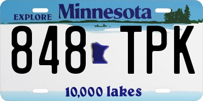 MN license plate 848TPK