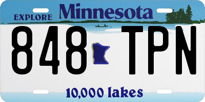 MN license plate 848TPN