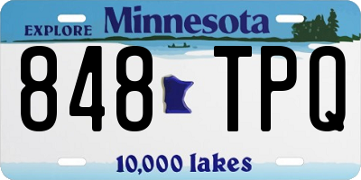 MN license plate 848TPQ