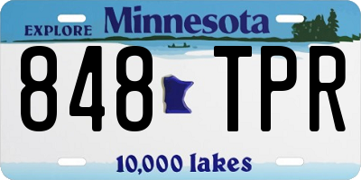 MN license plate 848TPR