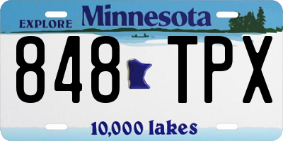 MN license plate 848TPX