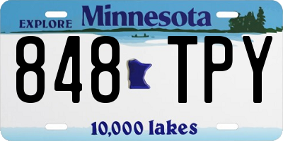 MN license plate 848TPY