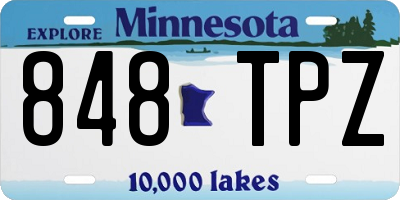 MN license plate 848TPZ