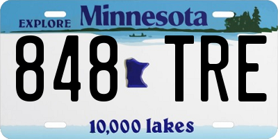 MN license plate 848TRE