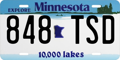 MN license plate 848TSD