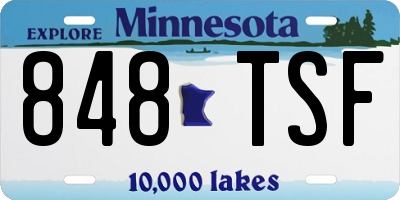 MN license plate 848TSF