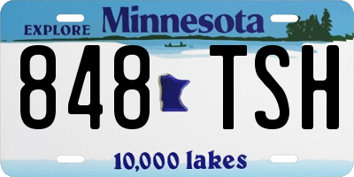 MN license plate 848TSH