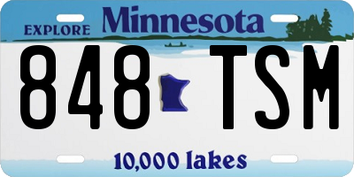 MN license plate 848TSM