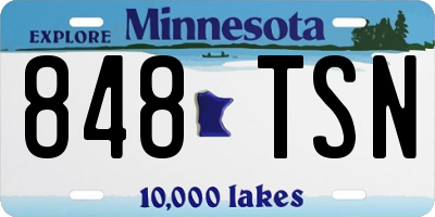 MN license plate 848TSN