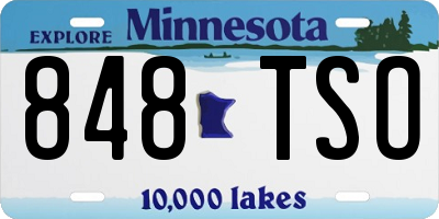 MN license plate 848TSO
