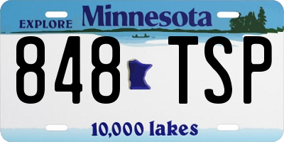 MN license plate 848TSP