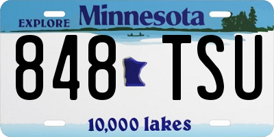 MN license plate 848TSU