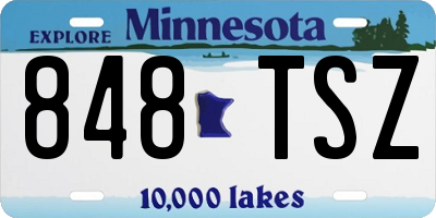 MN license plate 848TSZ