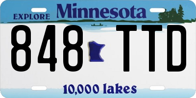 MN license plate 848TTD