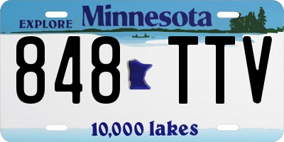 MN license plate 848TTV