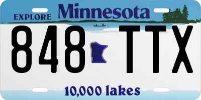 MN license plate 848TTX