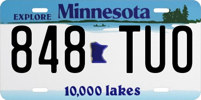 MN license plate 848TUO