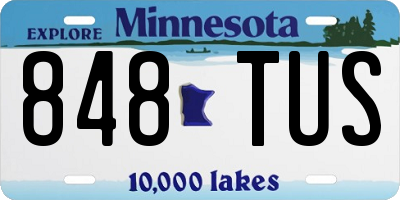 MN license plate 848TUS