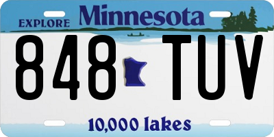MN license plate 848TUV
