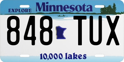 MN license plate 848TUX