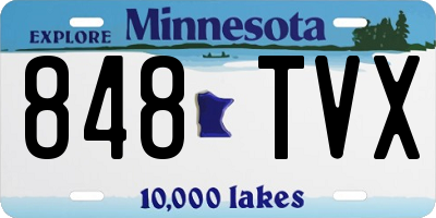 MN license plate 848TVX