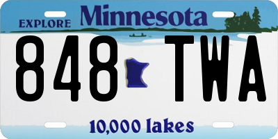 MN license plate 848TWA