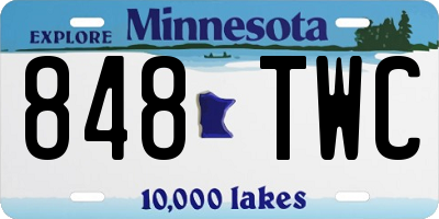 MN license plate 848TWC