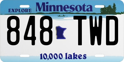 MN license plate 848TWD