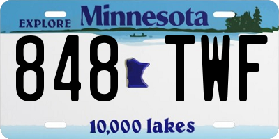 MN license plate 848TWF