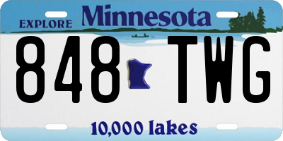MN license plate 848TWG