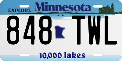 MN license plate 848TWL