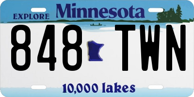MN license plate 848TWN