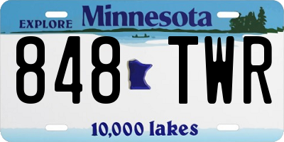 MN license plate 848TWR