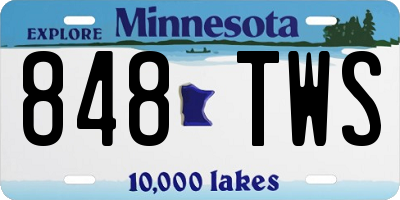 MN license plate 848TWS