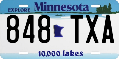 MN license plate 848TXA