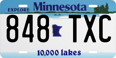 MN license plate 848TXC