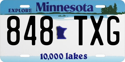 MN license plate 848TXG