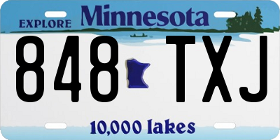MN license plate 848TXJ