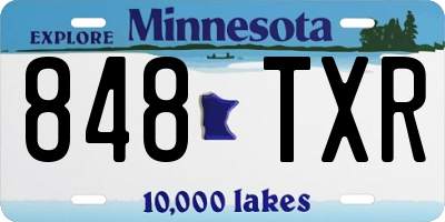 MN license plate 848TXR