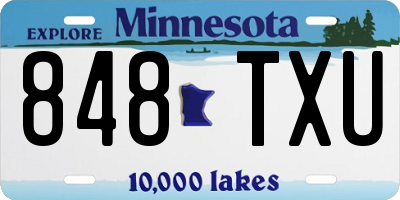 MN license plate 848TXU
