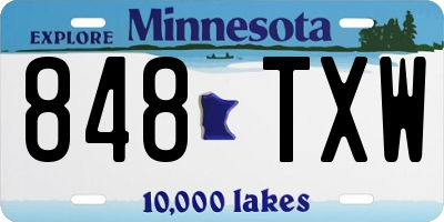 MN license plate 848TXW