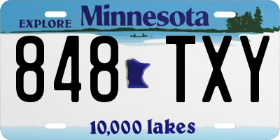 MN license plate 848TXY