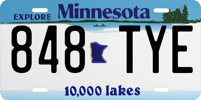 MN license plate 848TYE