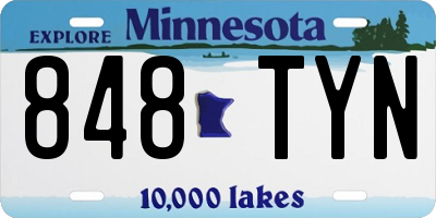 MN license plate 848TYN