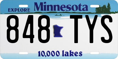 MN license plate 848TYS