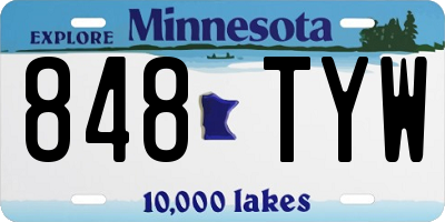 MN license plate 848TYW